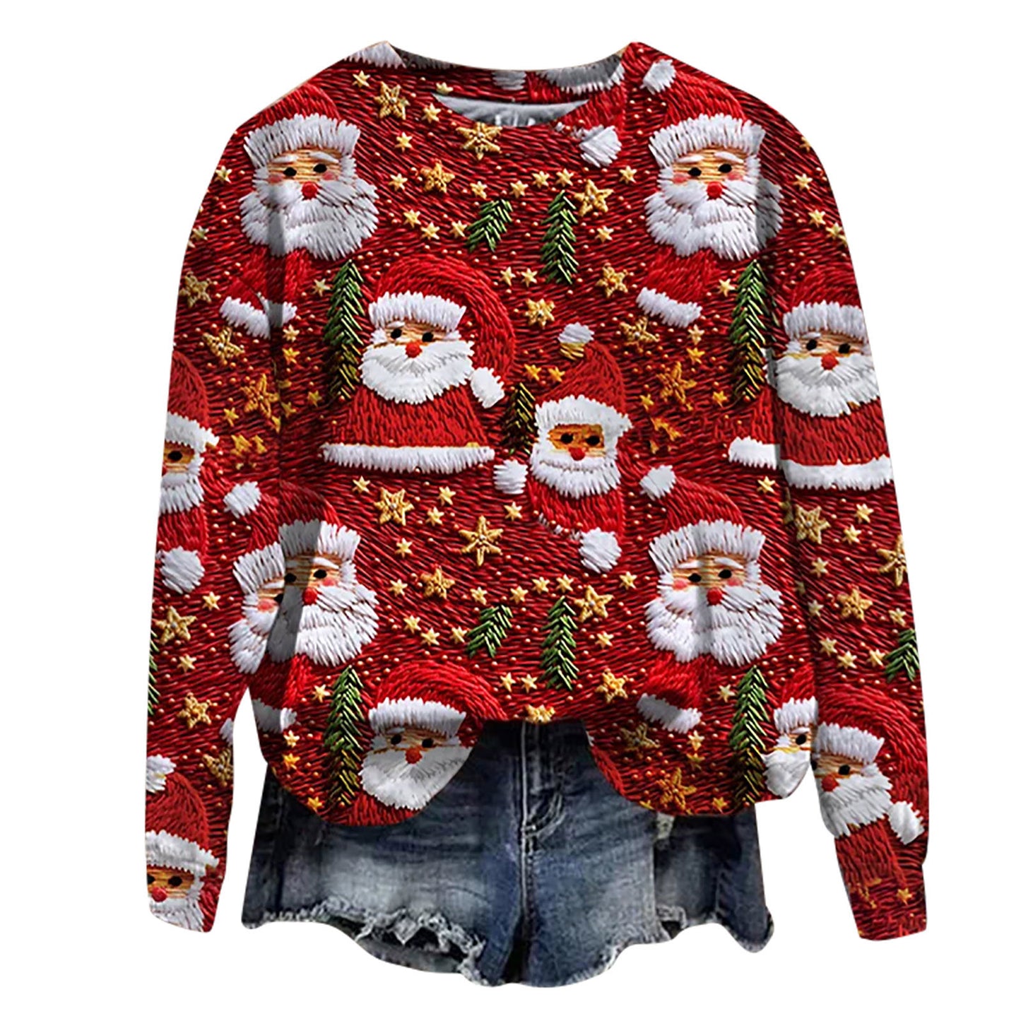 Jule-streetfashion-T-shirt med rund hals