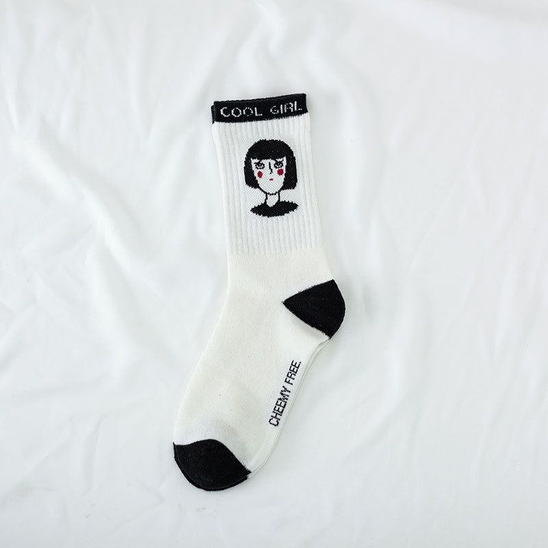 Preppy-style Womens High-top Athletic Odor-resistant Socks