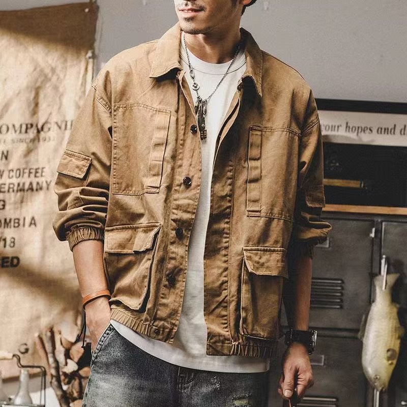 Men's Loose Retro Work Jacket Plus