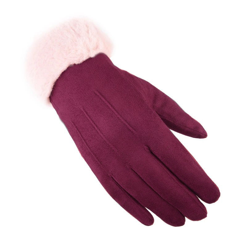 Warm Gloves With Plush Thick Hair
