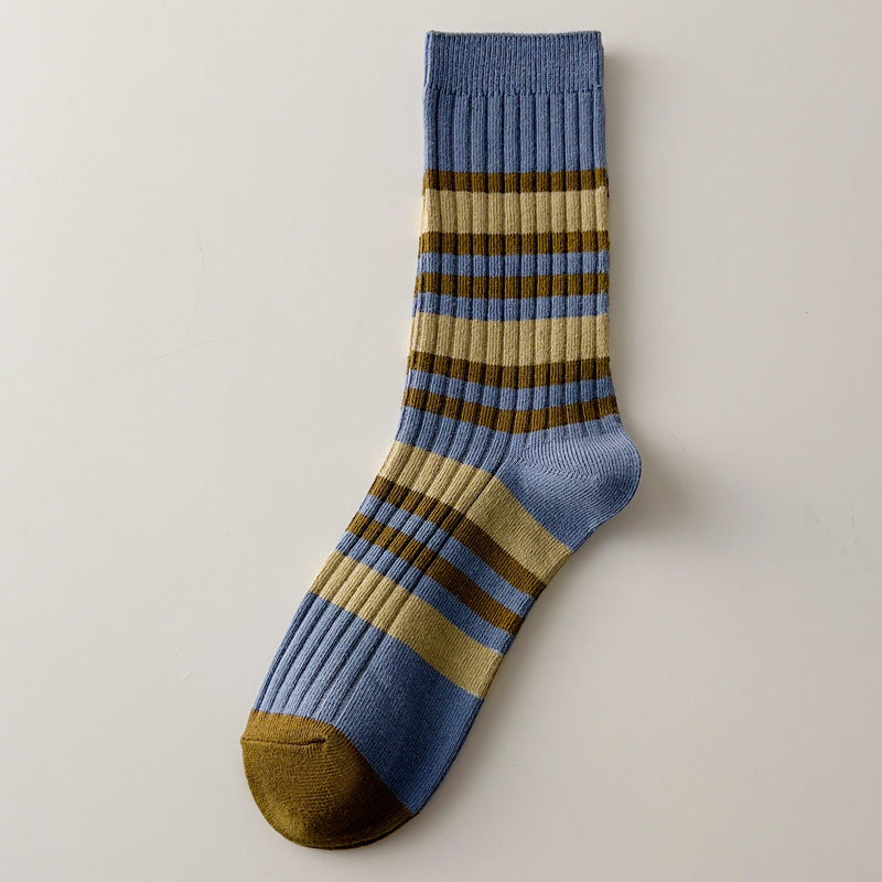 Women's Autumn And Winter Cotton Thickened Double Needle Tube Socks