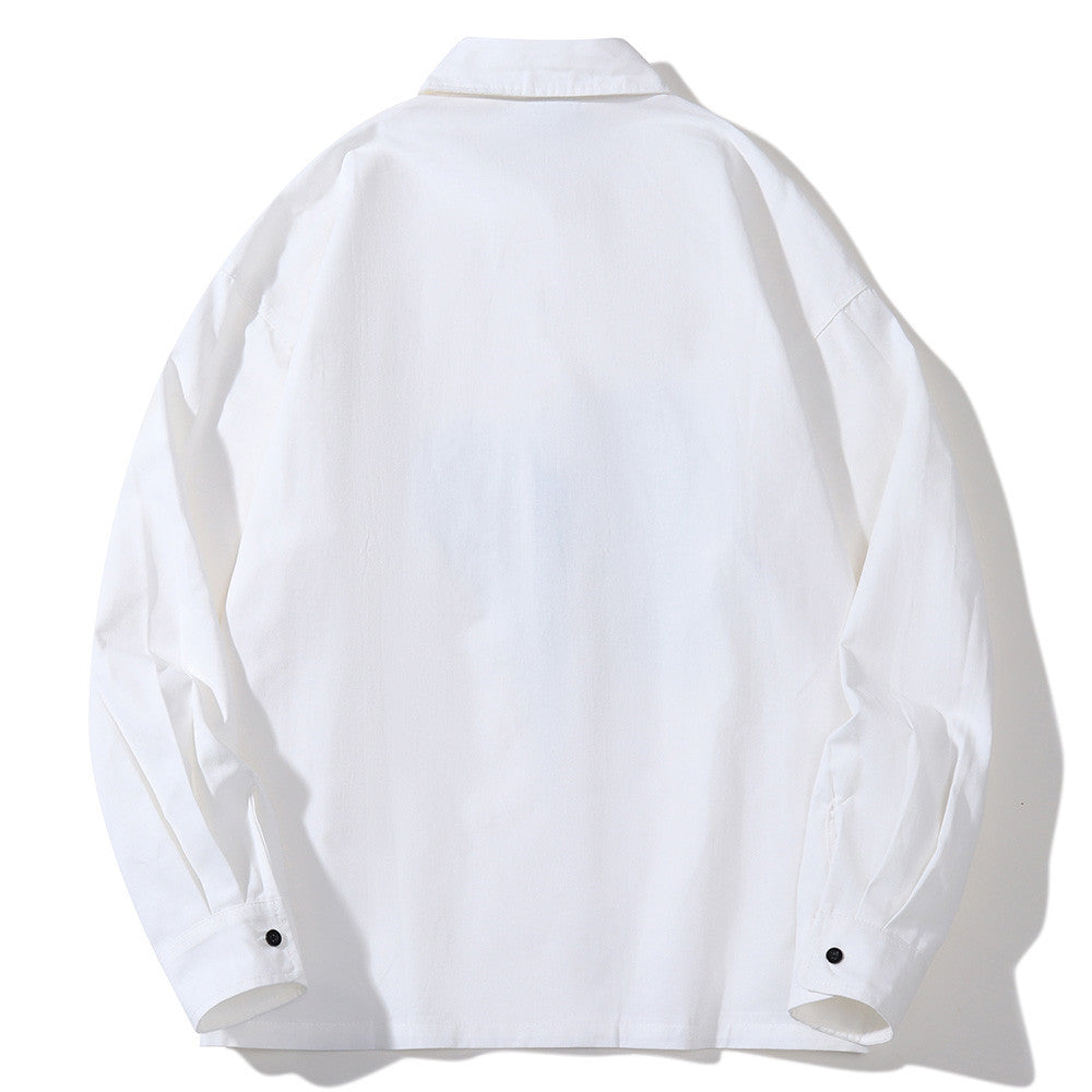 Foam Letter Printed Long-sleeved Shirt Men's High Street