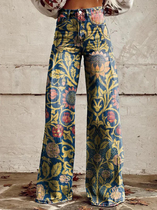 European And American Womens Flared Pure Cotton Jeans