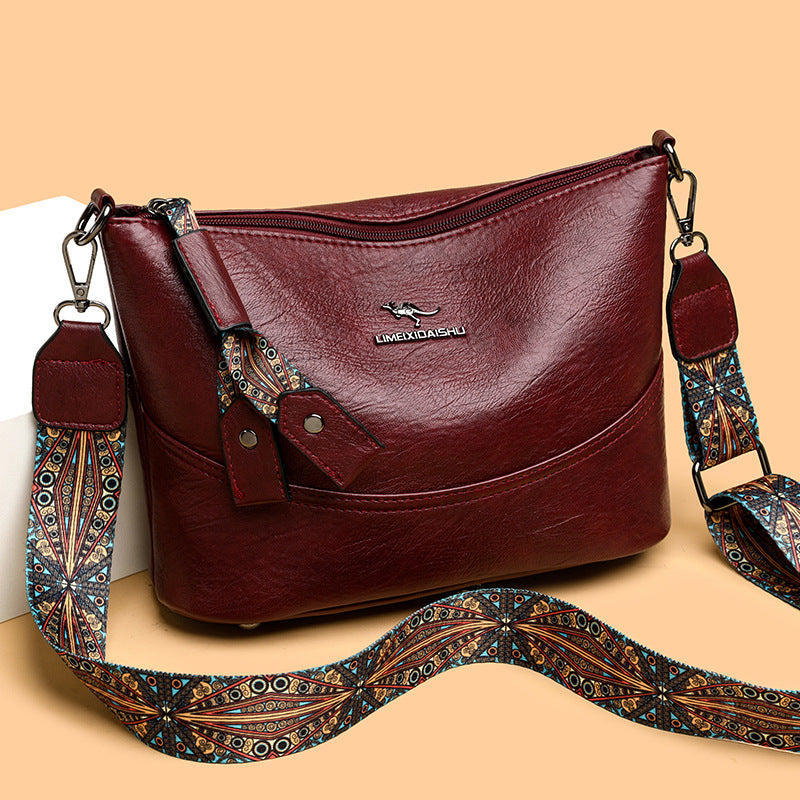 New Women's Bucket Bag Soft Leather One-shoulder Crossbody