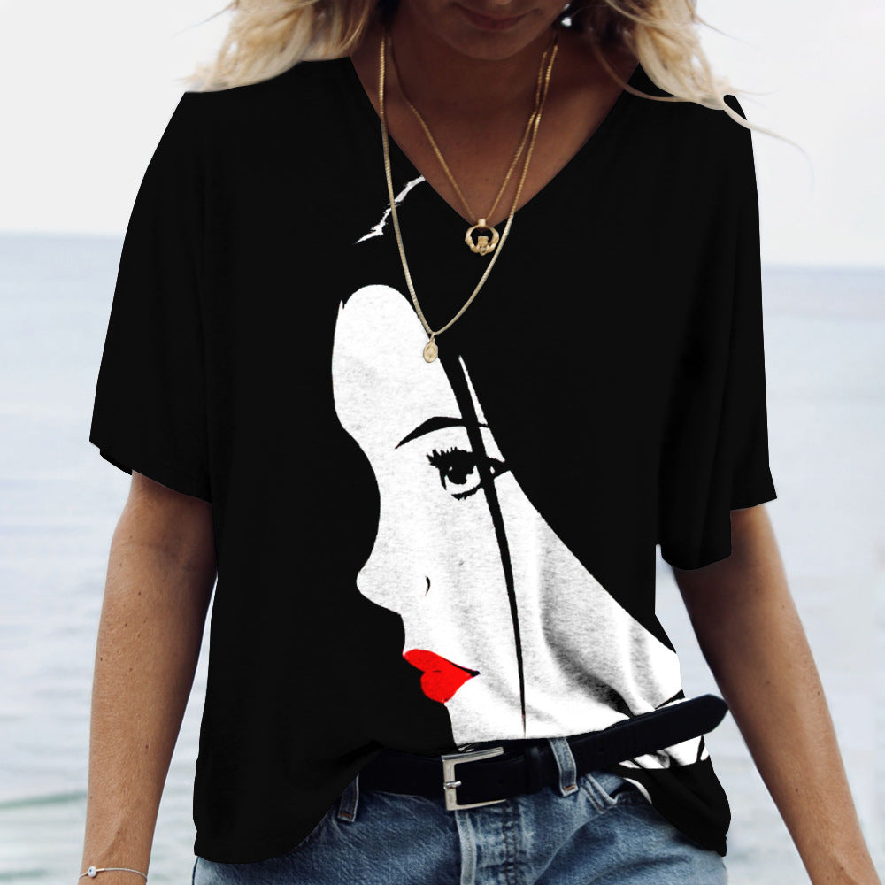 Loose Street Trend Women's Half Face Pattern