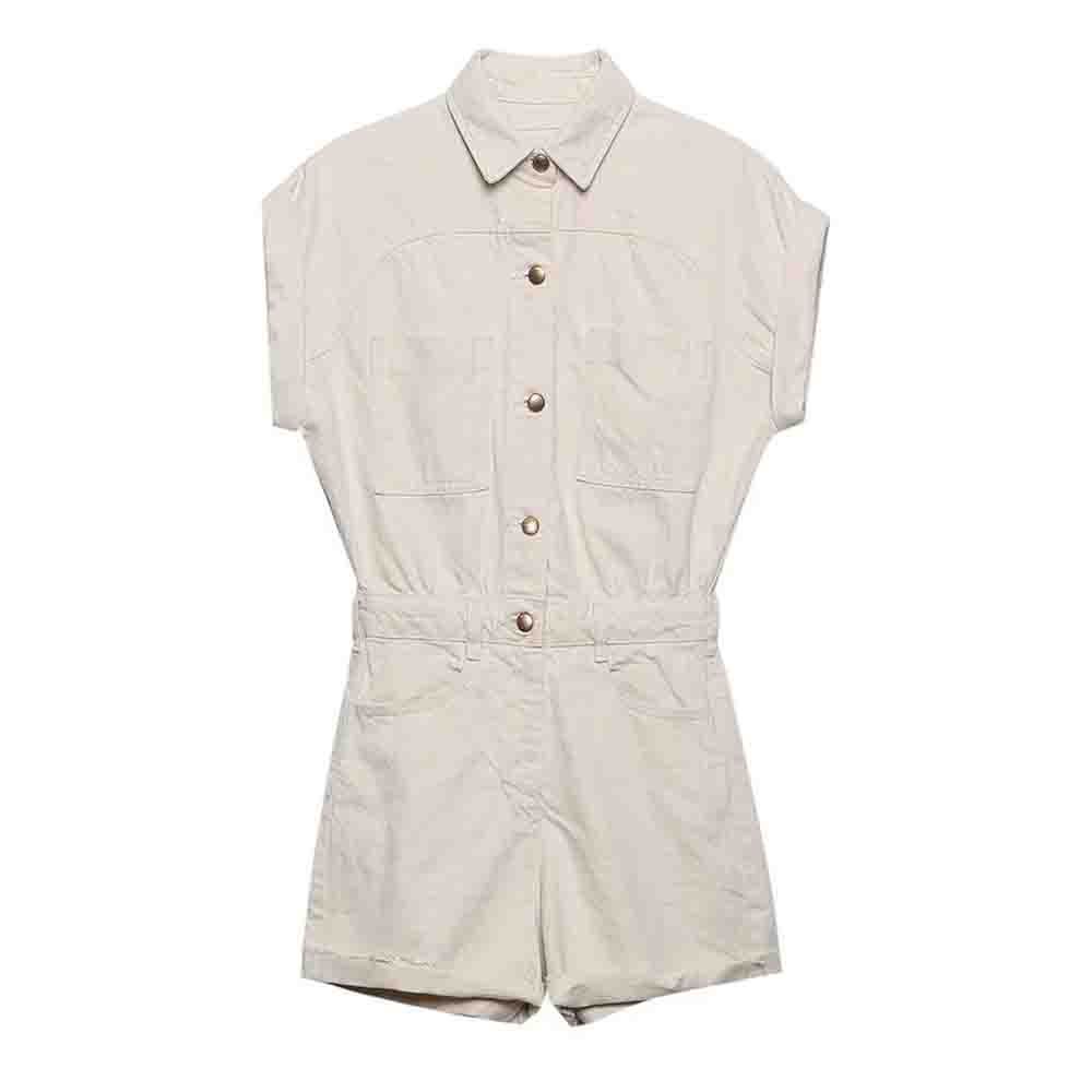 Summer Commute Women's Short Denim Jumpsuit