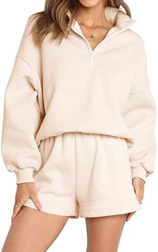 Women's Casual Three-quarter Pants Solid Color Sweatshirt Two-piece Set