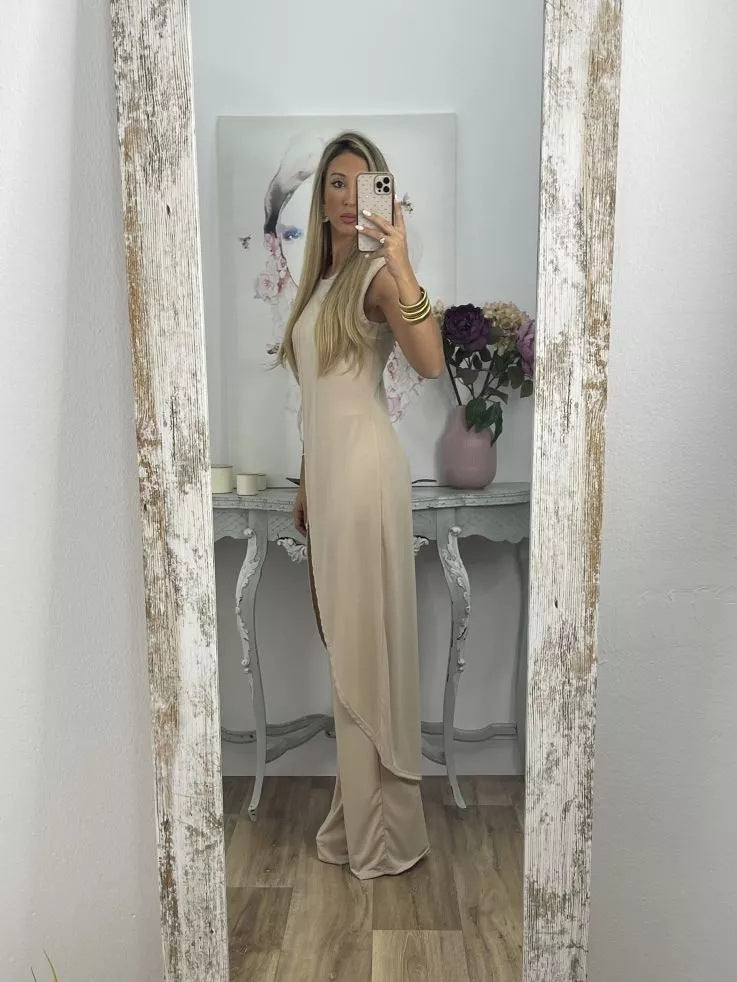 Women's Summer New Casual Sleeveless Loose Round Neck Trousers Two-piece Set