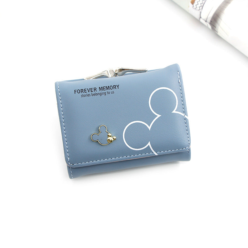 Fashion Women's Short Money Clip Small Three Fold Coin Bag