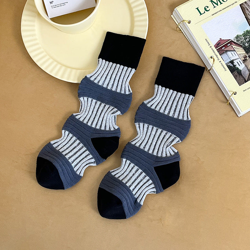 Retro Sweat-absorbent Breathable Combed Cotton Stockings
