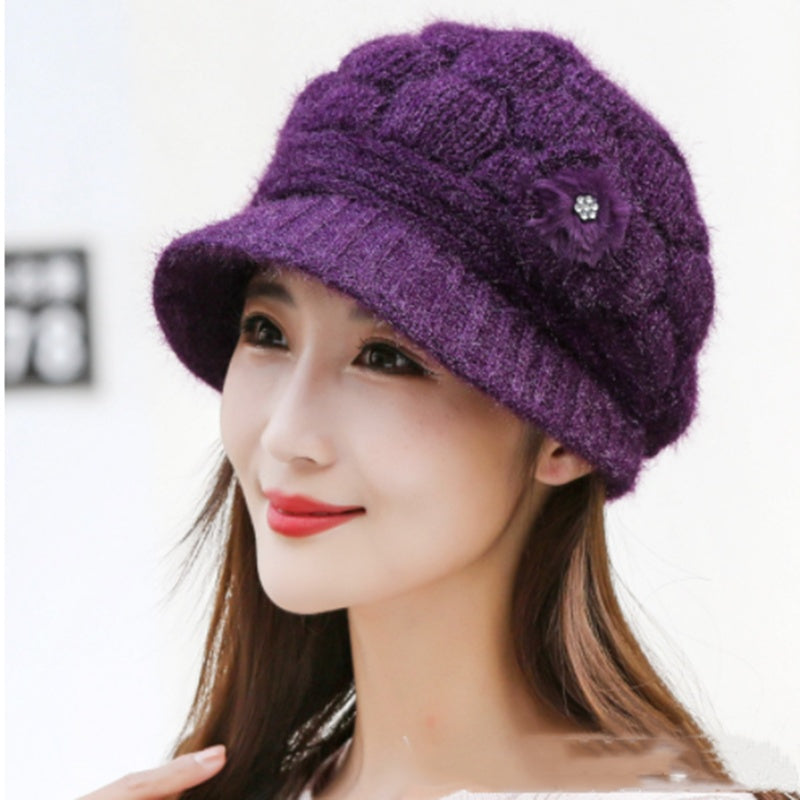 Beanie med rynket koreansk design, langhåret og tyk, der passer til alt