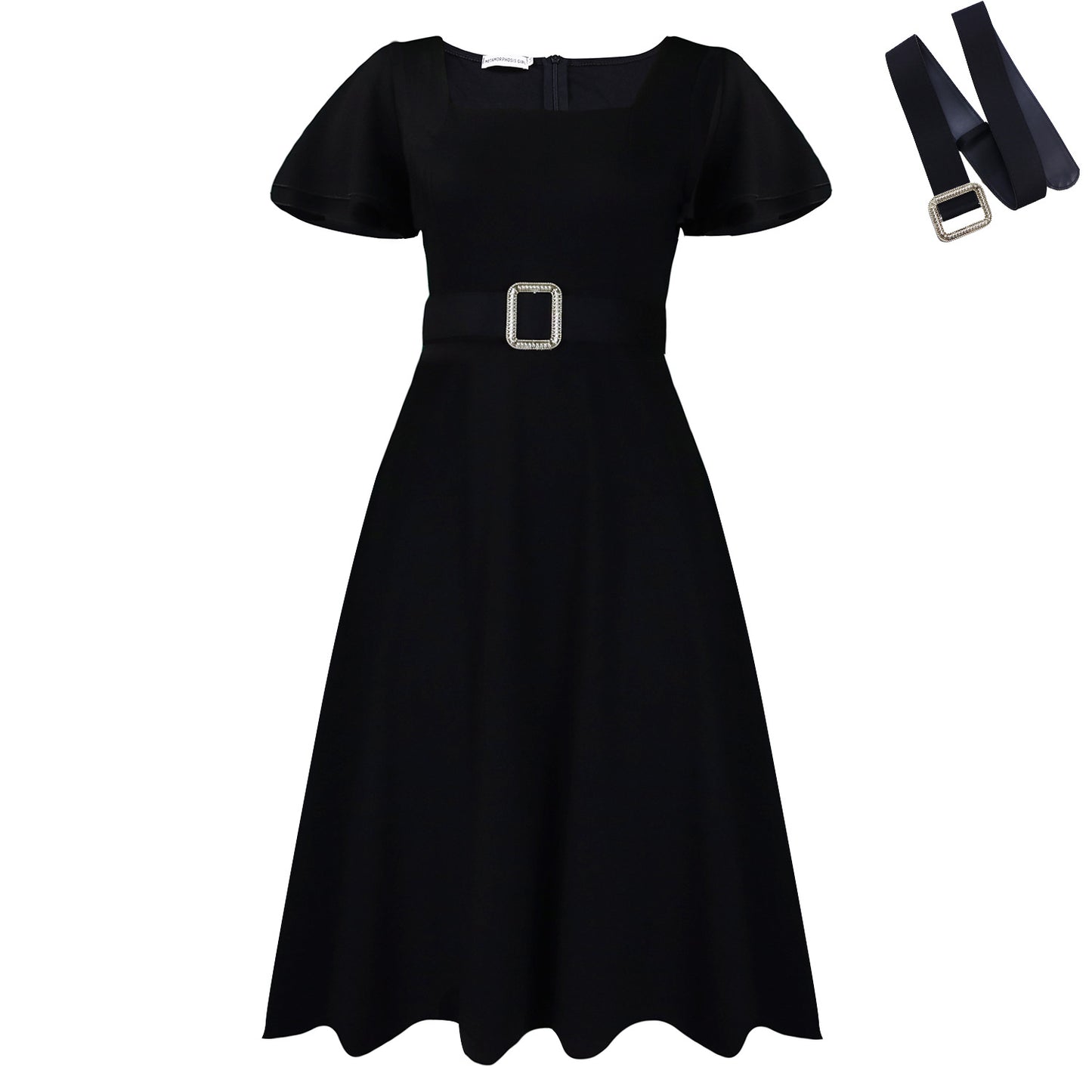 High-waisted Solid-color Elegant European And American-style Dress