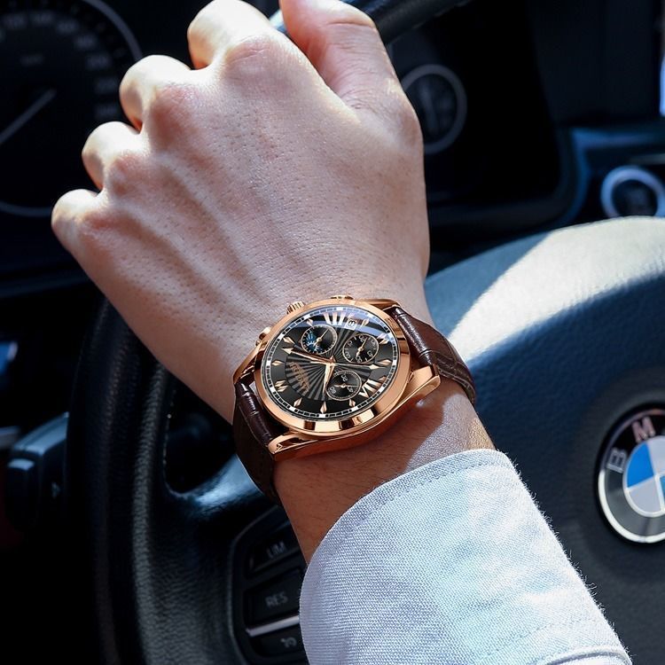 Men's Multifunctional Luminous Waterproof Quartz Watch