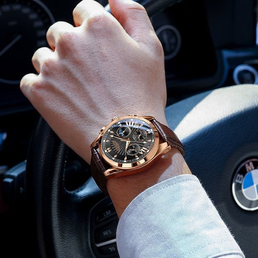 Men's Multifunctional Luminous Waterproof Quartz Watch