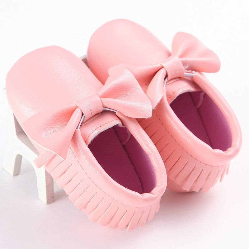 Spring And Autumn New 0-1 Years Old Boys And Girls Baby Shoes Tassel Pu Bottom Non-slip Casual Baby Shoes
