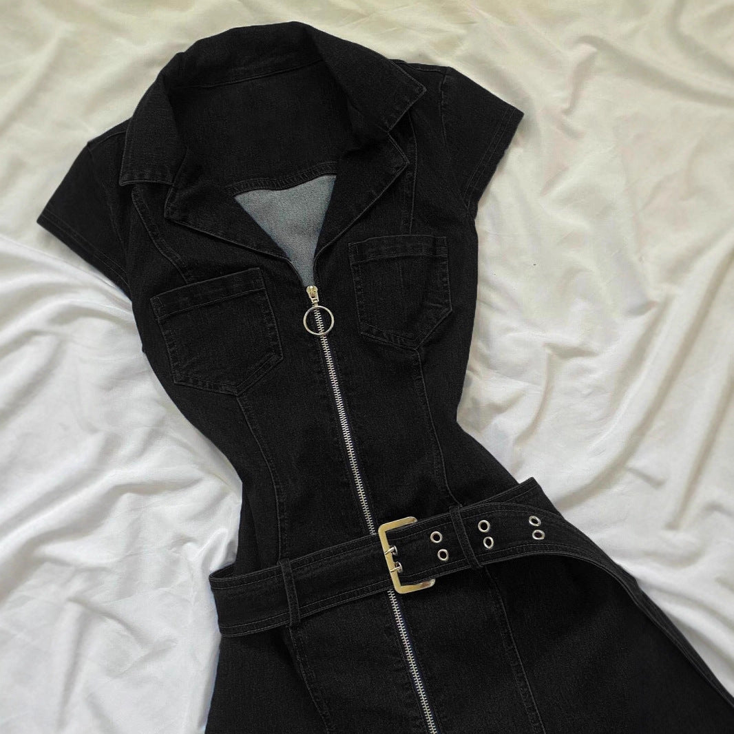 Retro Sleeveless Denim Dress For Bold Chic Girls