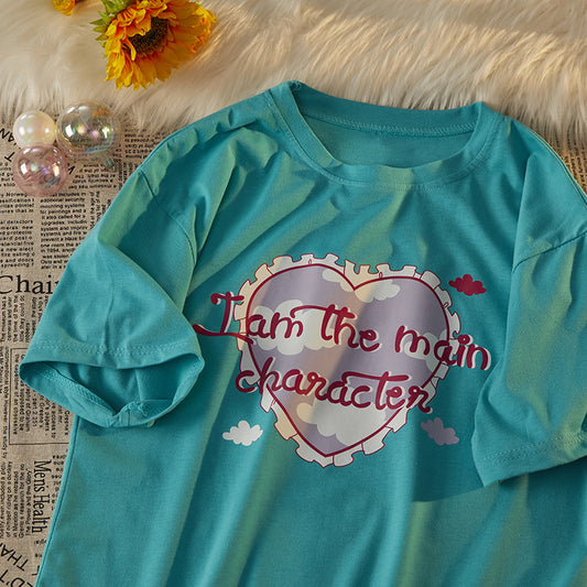 Womens All-Over Heart Short-Sleeve T-Shirt