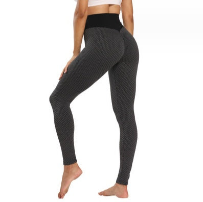 Birds-eye Honeycomb Lattice Bottoming Sweatpants Fitness Peach Hip Trousers