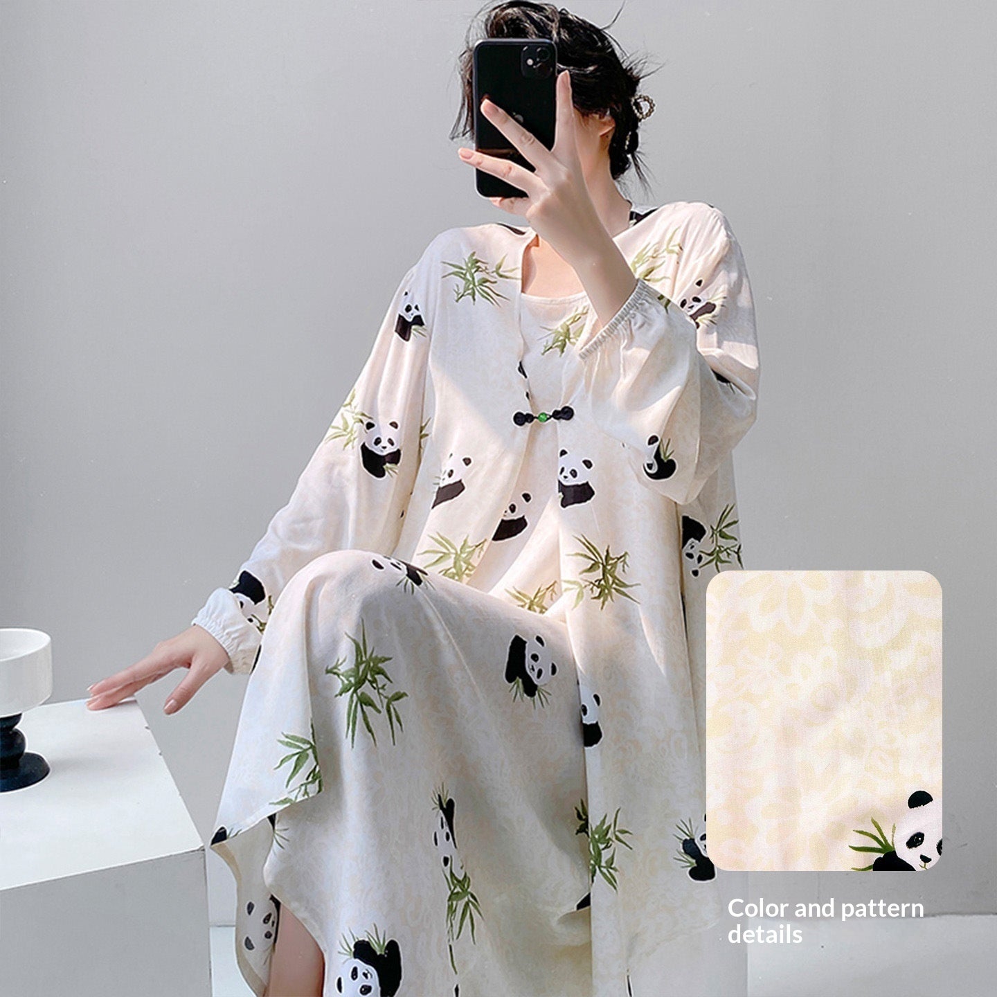 Womens Loose Casual Printed Camisole Dress And Outerwear Set