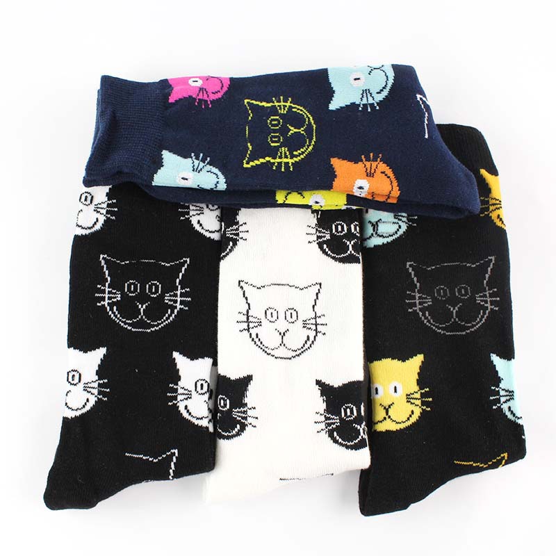 Trendy Cat Socks Personality Women's Cotton Socks