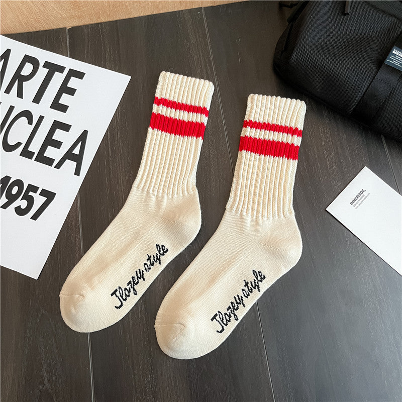 Thickened Two-bar Terry Men's Socks Pattern Thick Thread Tube Socks