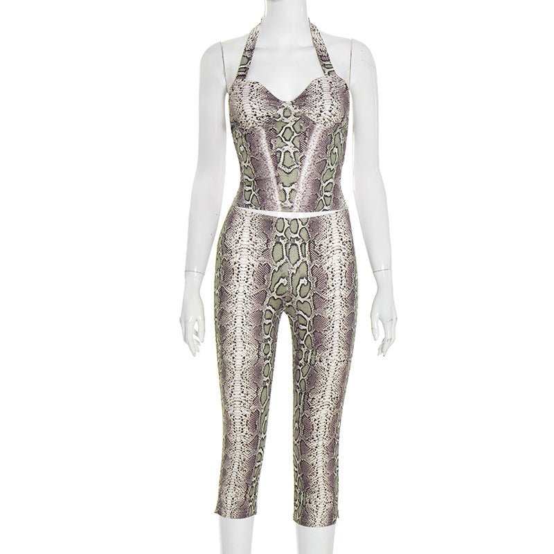 European And American Sleeveless Top Slim Pants Suit