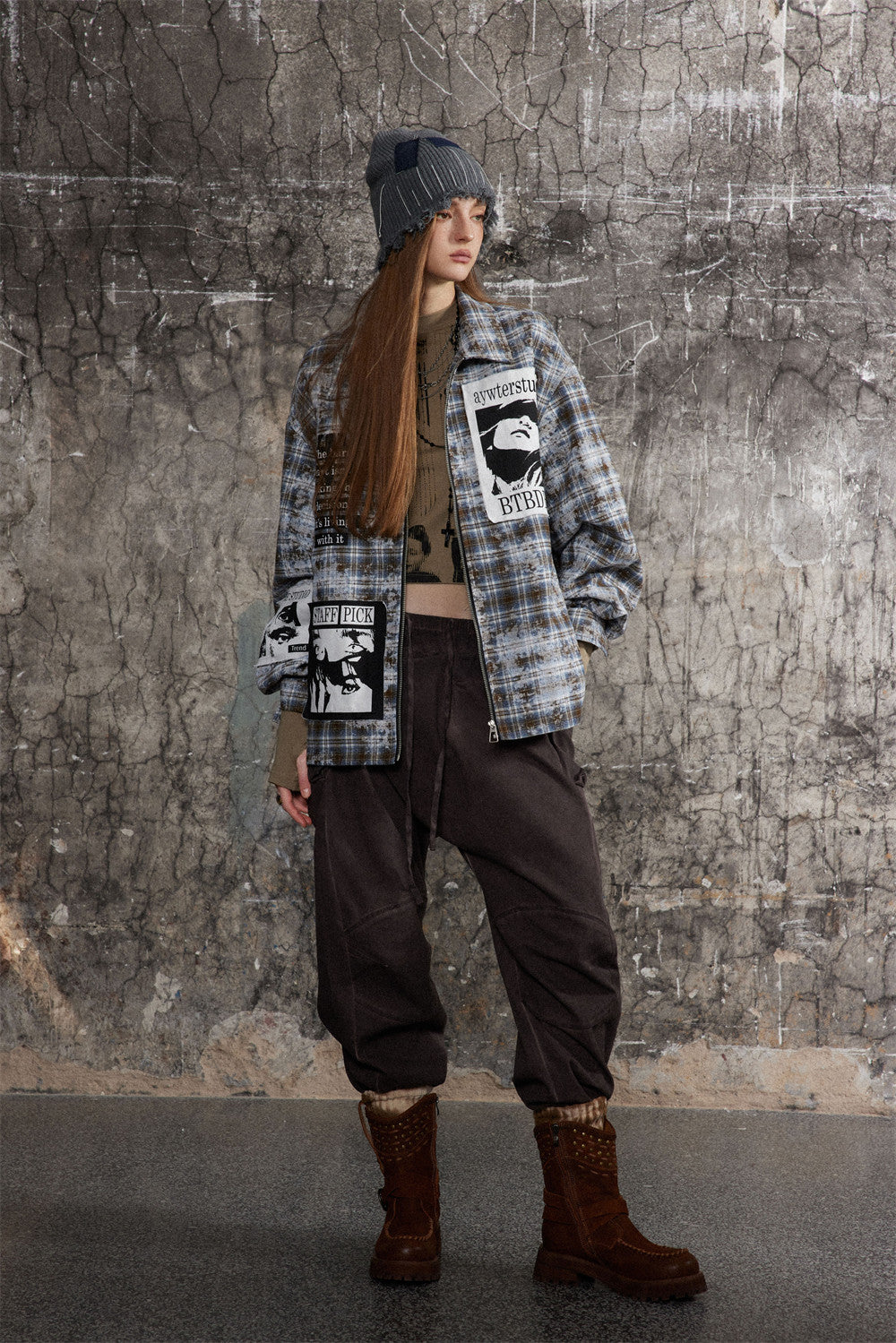 Distressed Plaid Jacket For Men