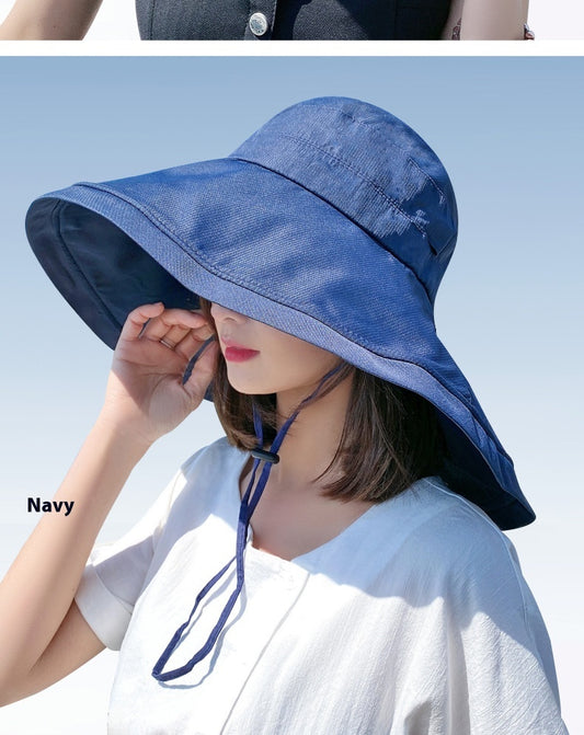 Wide Brim Neck Protection Protection Hat Female UV Protection Outdoor Big Brim Sun Hat