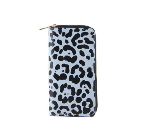 Cow Pattern Ladies Wallet PU Long Zipper