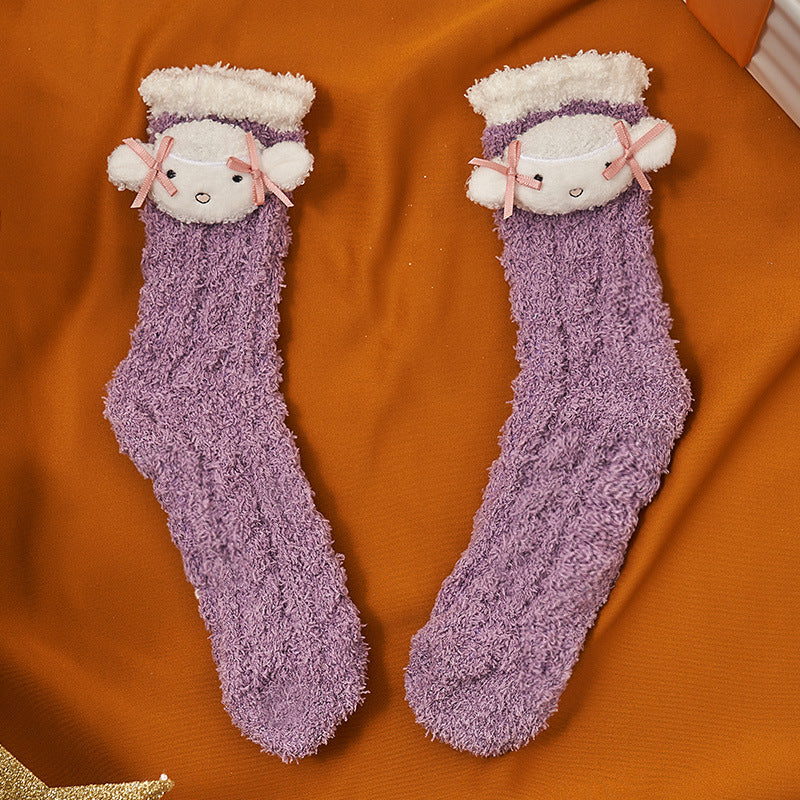 Coral Socks For Children In Autumn And Winter