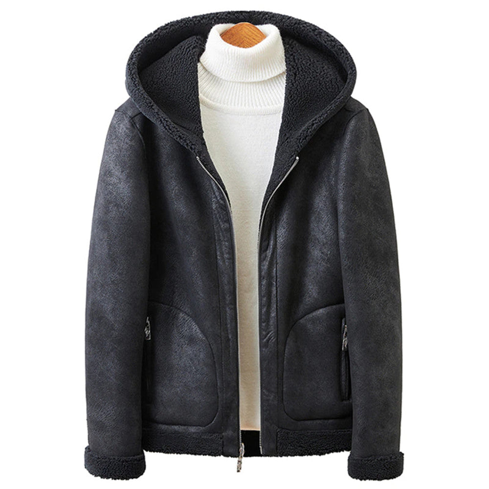 Lamb Cashmere Men's Thickened Coat Double Sided