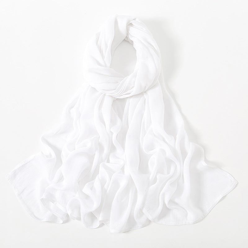 Solid Color Malay Indonesian Rayon Scarf Wide Brim Thin Modal Breathable