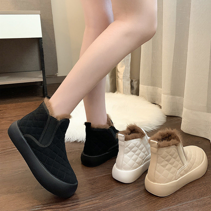 Plus Velvet Thick Bottom Non-slip Student All-match Cotton Shoes