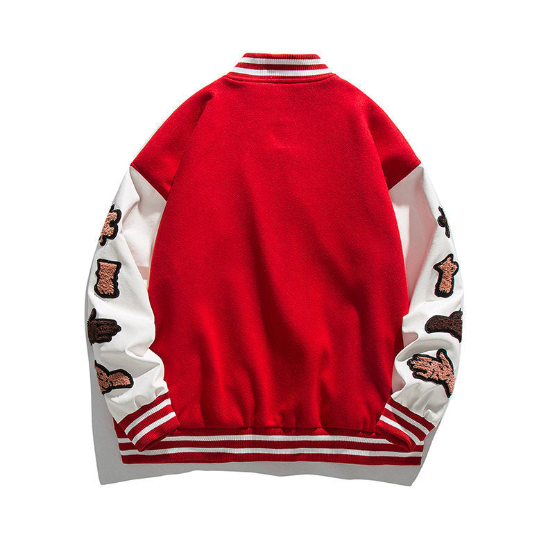 Men's Personality Handsome Creative Pattern Print Loose Baseball Jacket