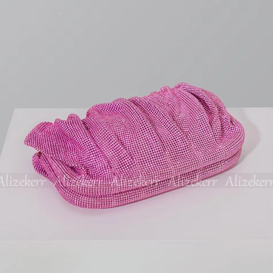 Luxury Rhinestone Evening Clutch Bags for Women - Crystal Folded Purses and Handbags for Weddings and Parties, High Quality Designer Accessories