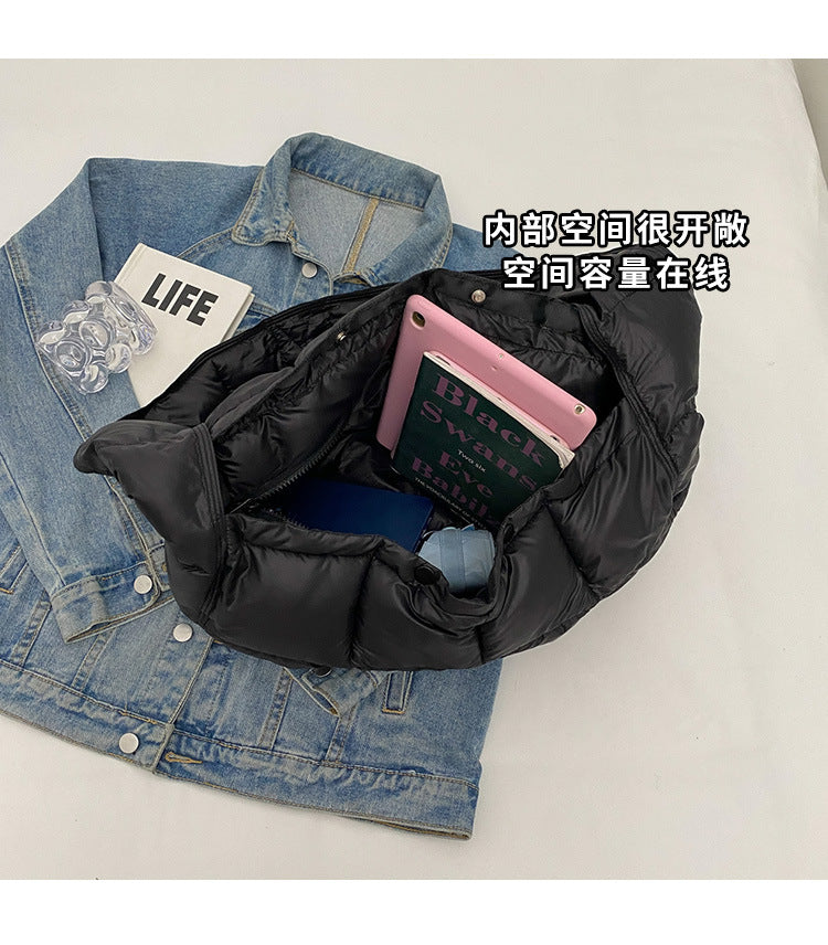 Plaid Large Capacity Down Cotton Bag For Women