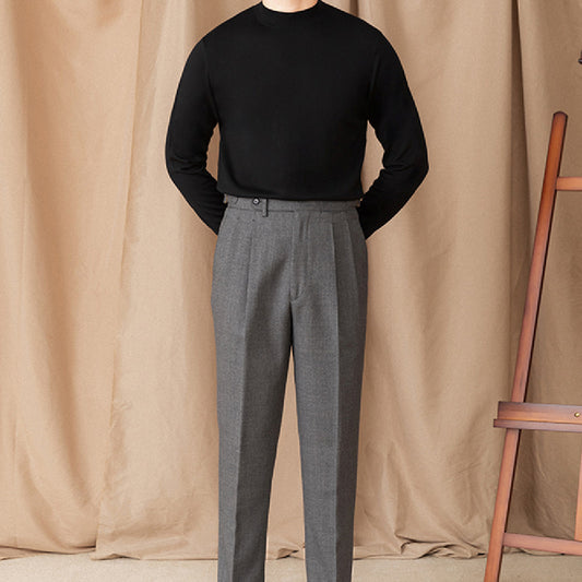 Self-heating Solid Color Basic Half Turtleneck Men's Sweater