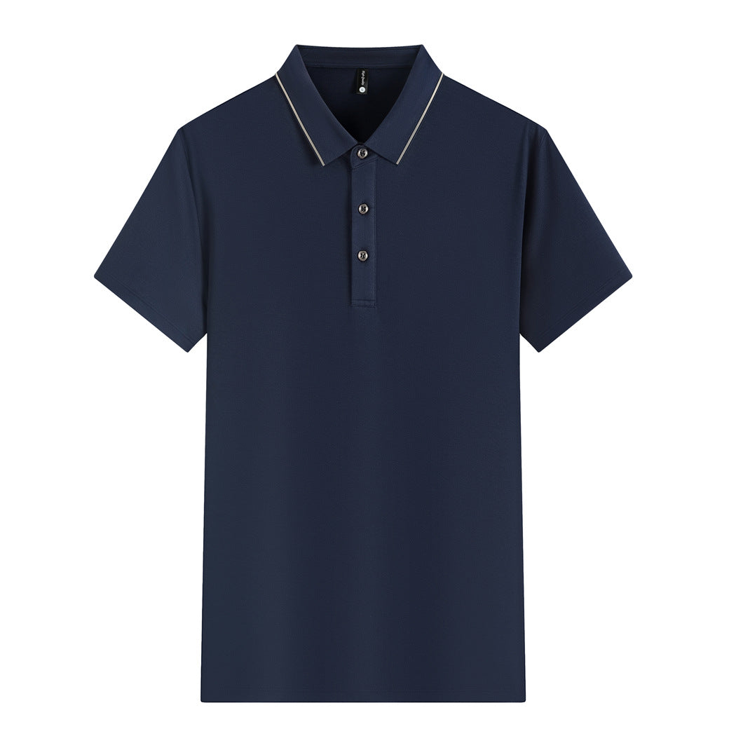 Combed Tight Mercerized Cotton Silver Polo Shirt