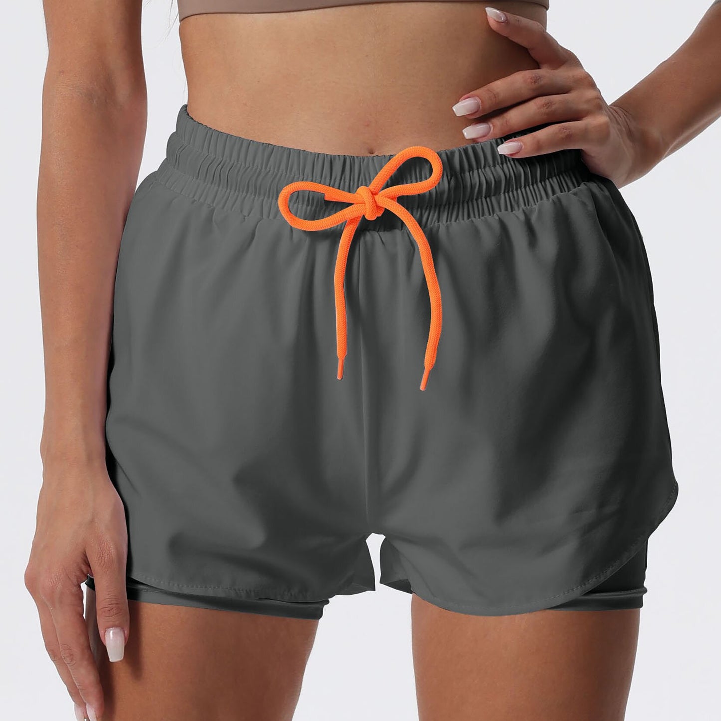 Anti-exposure Yoga Pants Casual Quick-drying Running Breathable Fake Two-piece Fitness Pants