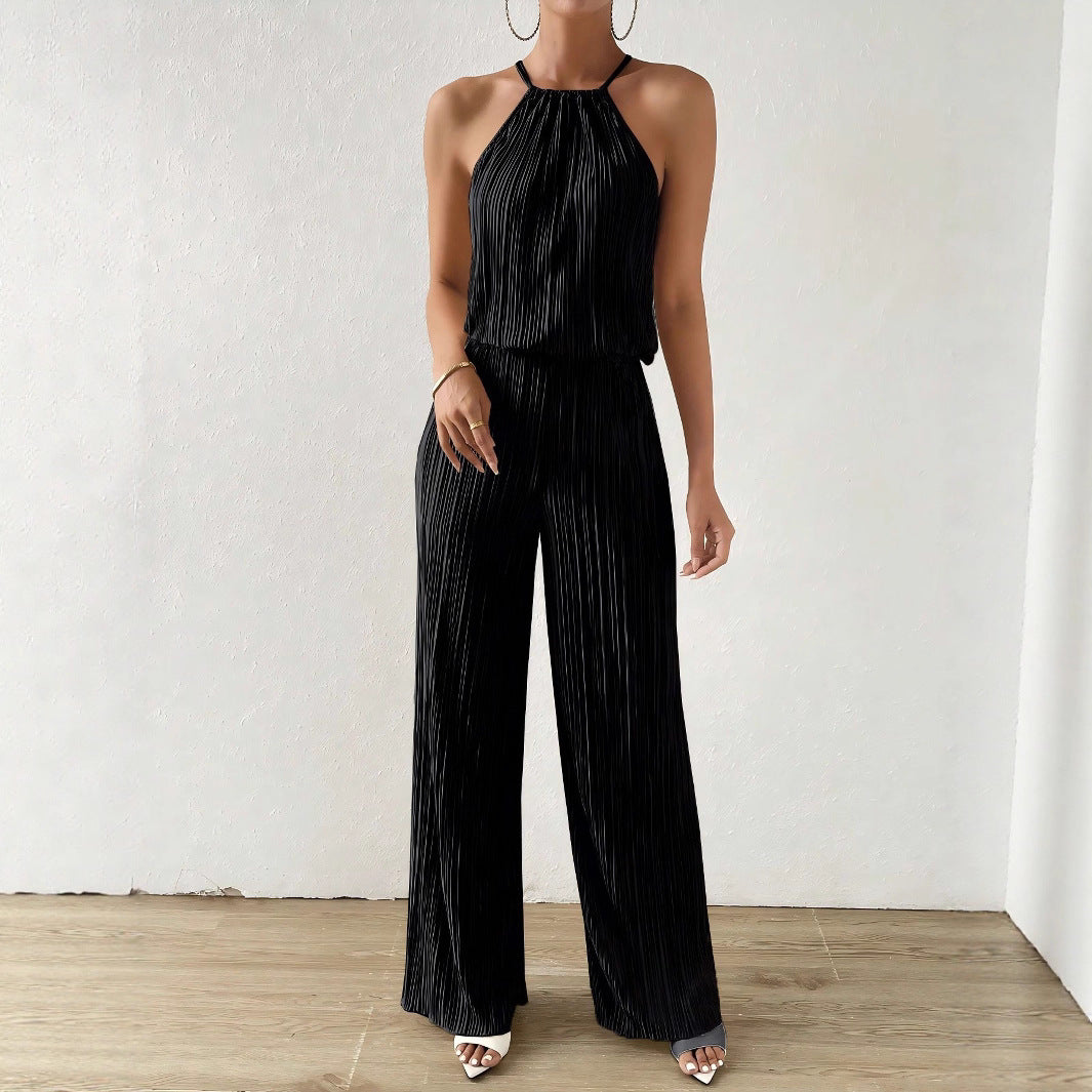 Lady's Spring And Summer Fashionable And Elegant Halter Jumpsuit