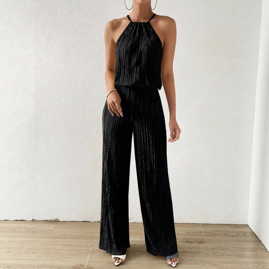 Lady's Spring And Summer Fashionable And Elegant Halter Jumpsuit