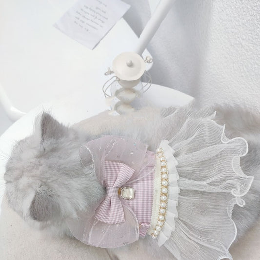 Handmade Pet Cat Dog Go Out Vest Type Traction Suit