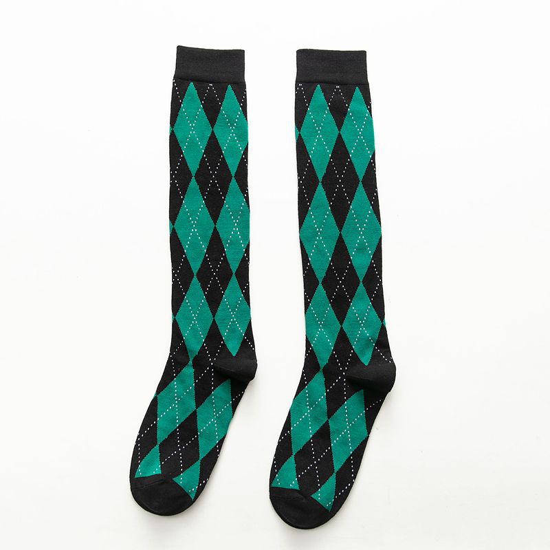 College Style Calf Rhomboid Cotton Student Tide Piled Pile Of Socks