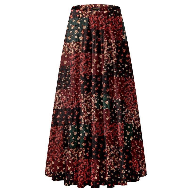 Women's Chiffon Elastic High Waist Pleated A Line Flared