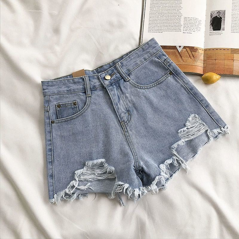 Cowboy Shorts til Kvinder Høj Talje Løs Hul Brede Ben