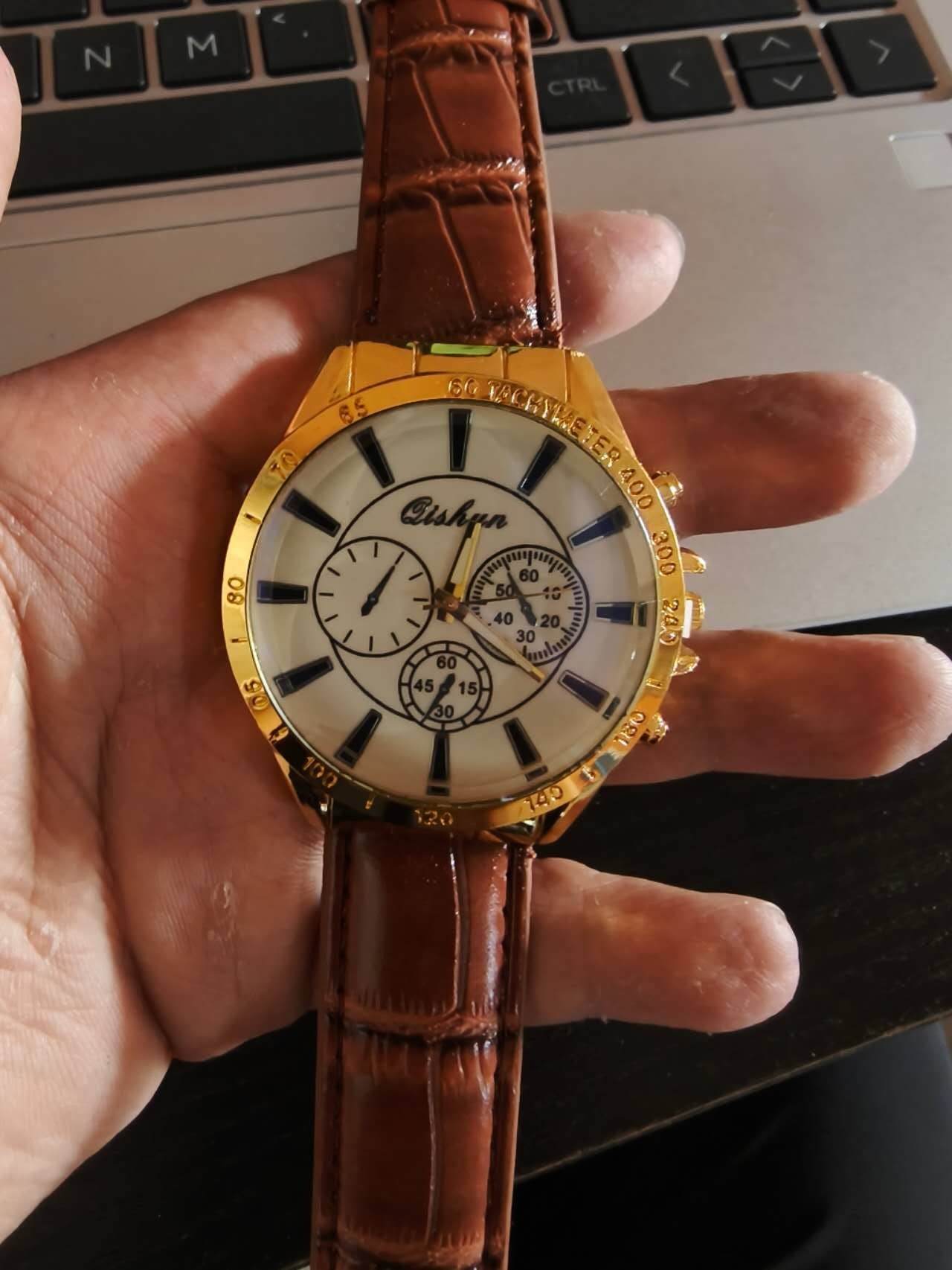 Men's Leather Strap Quartz Sports Watch