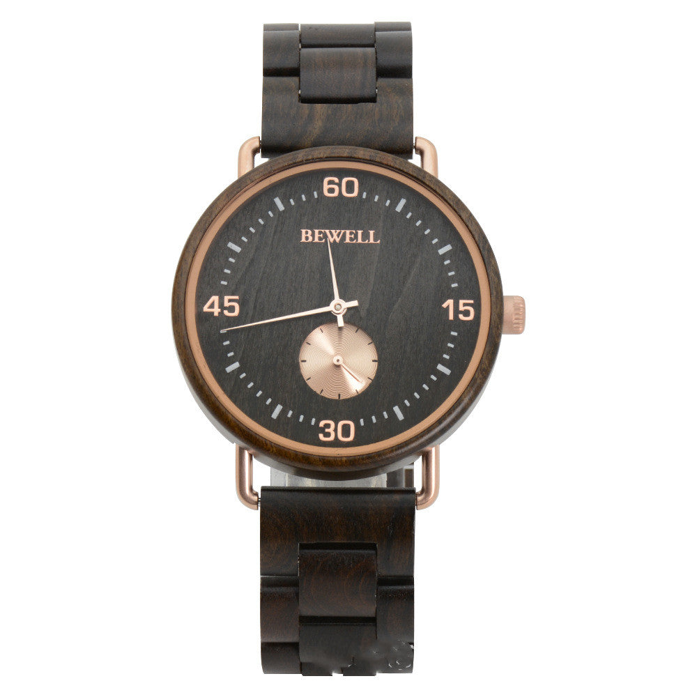 Men's Wooden Watch Steel Back Cover Steel Liner