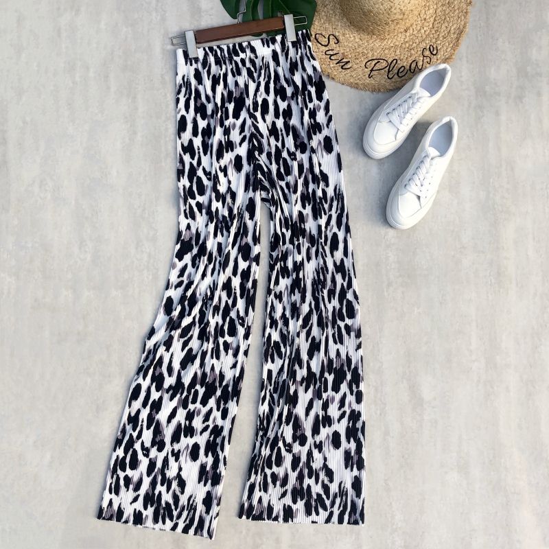 Spring And Summer Women's Wide-legged Pants High Waist Pleated
