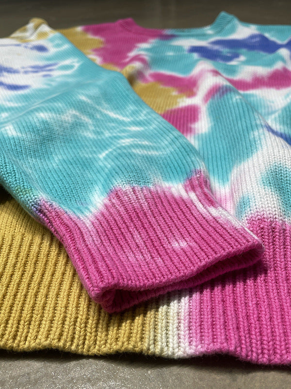 High Street Knit Crew Neck Tie Dye Sweater