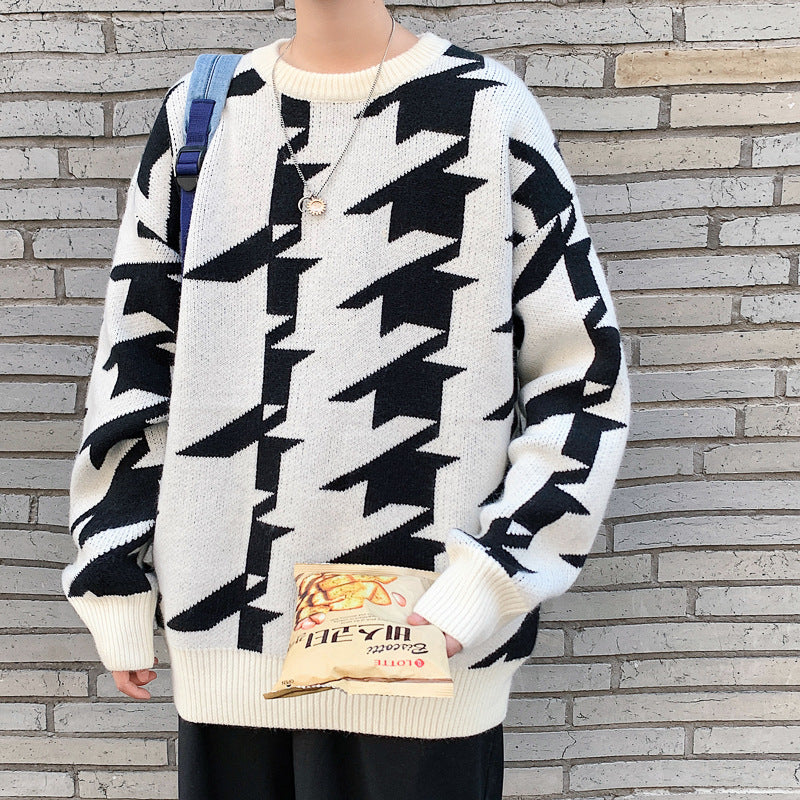 Men's Round Neck Pullover Casual Sweater